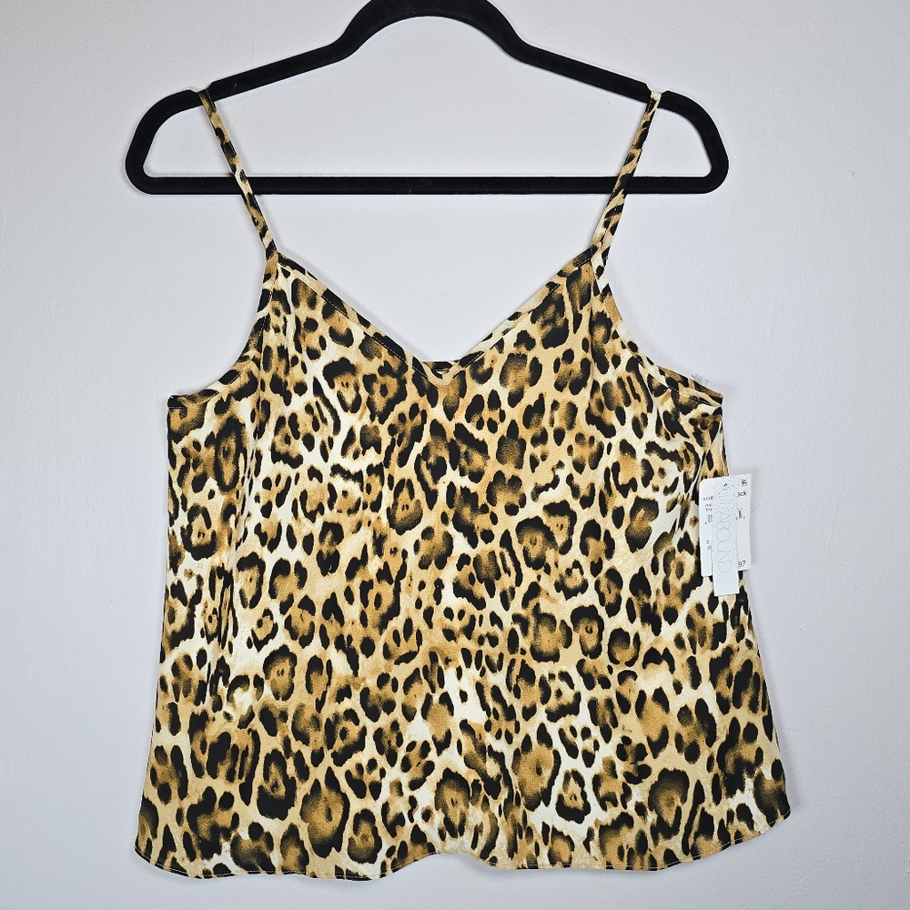 Abound Women's Tan Leopard Print Cami Top NWT Small Feminine Chic Sexy Vacation